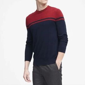 Banana Republic Men's Silk Cotton Cashmere Luxury Blend Stripe Sweater